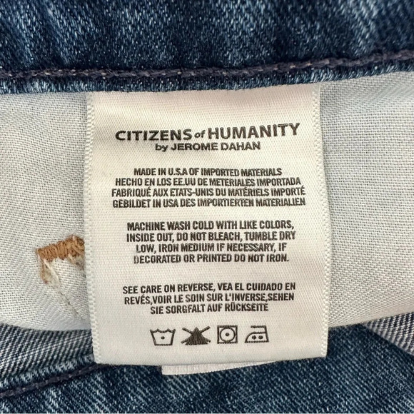 Citizens of Humanity size 26 Button Fly Cuffed Jean Shorts Distressed Denim - Picture 6 of 12